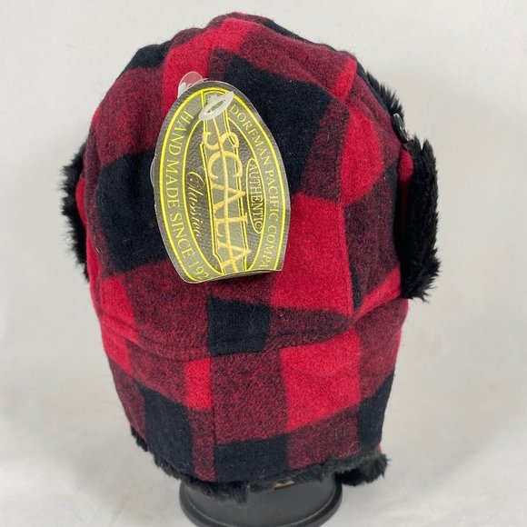 Scala Trapper Aviator Plaid Red & Black Hat NWT - Picture 3 of 8